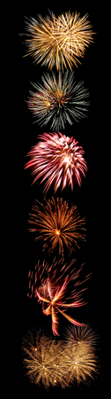 Firework Bursts Arranged in to the Number 1の写真素材