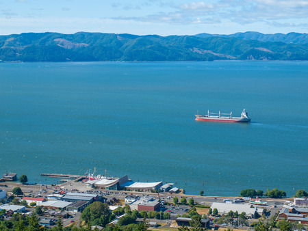 A View of Astoria Oregon from Coxcomb Hill, the Location of the Astoria Columnのeditorial素材