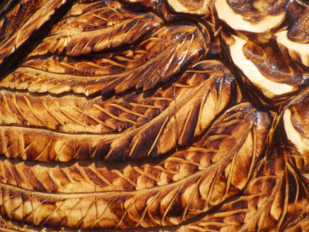 Carved and Burned Wood Texture from Chainsaw Sculptureの写真素材