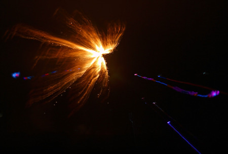 Fireworks Trails with a Blurred Zoom Lens Effect