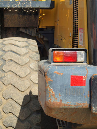 Closeup Details of Heavy Duty Construction Equipment