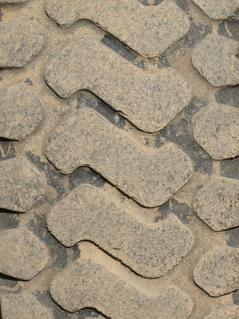 Close Up of a Construction Vehicles Tires Treadsの写真素材