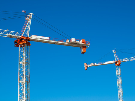 Large Construction Crane in Front of a Cloudy Sky