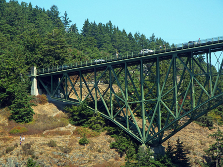 Deception Pass Bridge on Whidbey Island Washington USAの写真素材