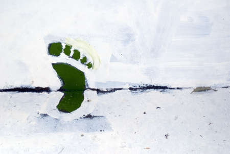 Graffiti Footprintの写真素材