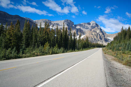 Street at the Banff National Park in Canadaの写真素材