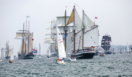 Largest parade of windjammers in the world during Kiel Weekのeditorial素材