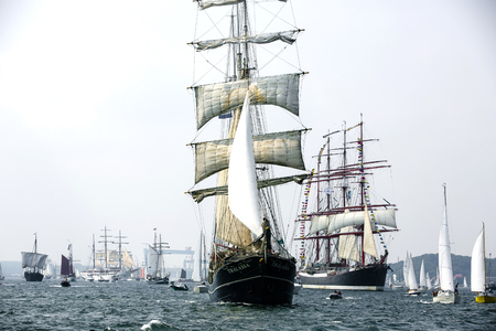 Largest parade of windjammers in the world during Kiel Weekのeditorial素材