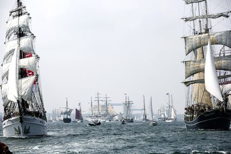 Largest parade of windjammers in the world during Kiel Weekのeditorial素材