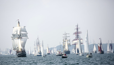 Largest parade of windjammers in the world during Kiel Weekのeditorial素材