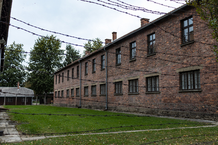 AUSCHWITZ, POLAND - October 4, 2018. Holocaust Memorial Museum. Auschwitz Birkenau, Nazi concentration and extermination campのeditorial素材