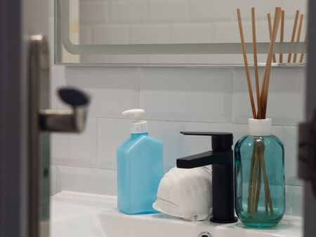 WATER AND SOAP, DISINFECTED HANDS