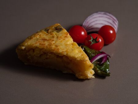 STILL LIFE OF HOMEMADE SPANISH OMELETの写真素材