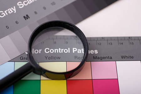 magnifier on color chart