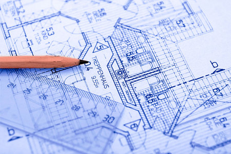 Pencil on Blueprint