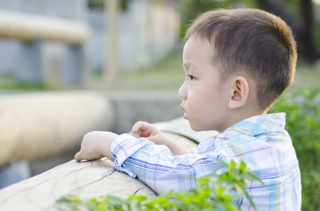 Smart child thinking the futureの写真素材