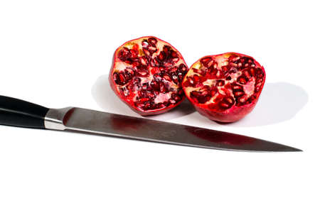 pomegranates and knife