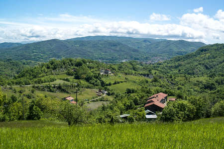 Hillside Village in Liguria, Italy