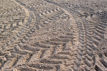 Tractor tracks in field