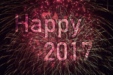 Happy New Year 2017 with colorful sparklers.の写真素材