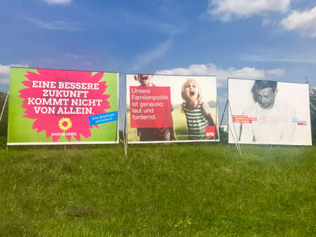 Billboards by major parties for the German Parliamentary Electionsのeditorial素材