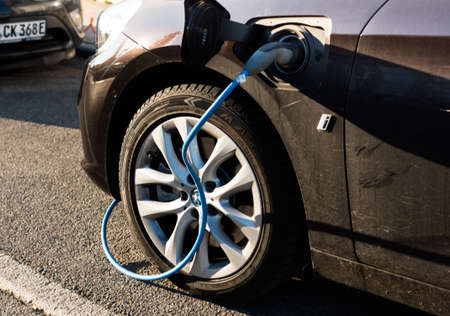 BMW i electric car being charged