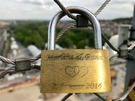 Love Lock at the construction site at Stuttgart main station for the Stuttgart21 railway projectのeditorial素材
