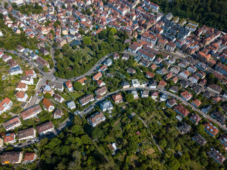 Aerial view of the southern parts of Stuttgartの写真素材