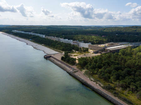 Aerial view on Prora, a massive project built by the Nazi-Regime