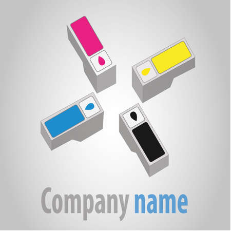 Printer ink cartridges symbol Storeのイラスト素材