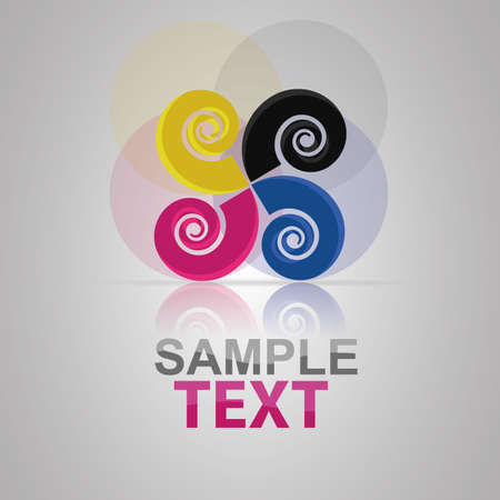 Logo abstract colors with CMYK printers. vector imageのイラスト素材