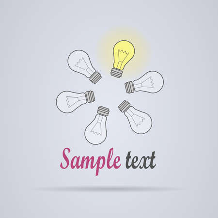Five bulbs logo idea. Vector imageのイラスト素材