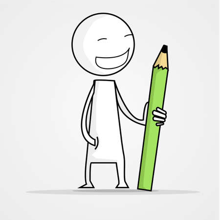 Human drawing, white background. Vector imageのイラスト素材