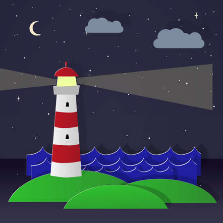 Maritime lighthouse. Day. Vector imageのイラスト素材