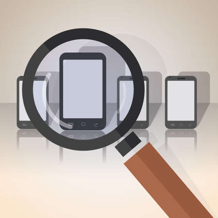 Search mobile magnifier. Vector imageのイラスト素材