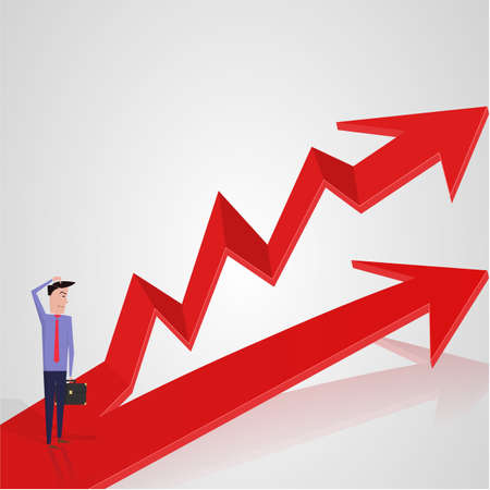 Business man with the ability to take the easy way or the hardのイラスト素材