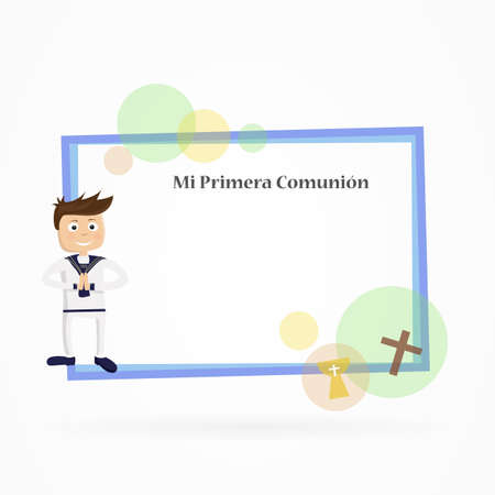 Invitation card for first communionのイラスト素材