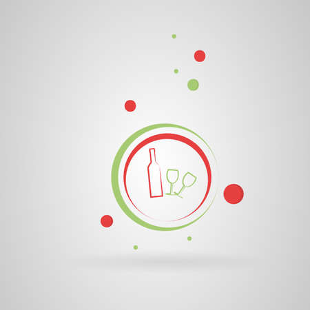 Bottle and glasses of wine. vector imageのイラスト素材