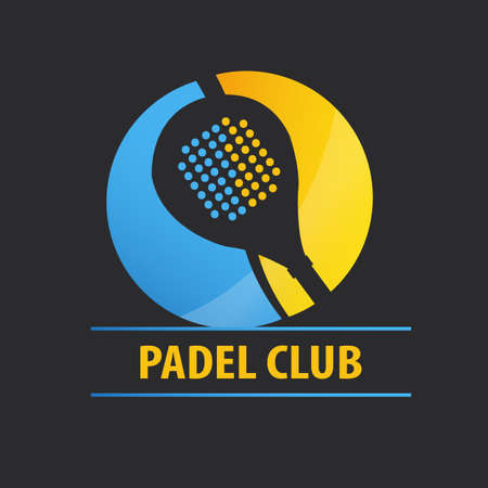 paddle in two colors. Yellow and blue on dark gray background.のイラスト素材