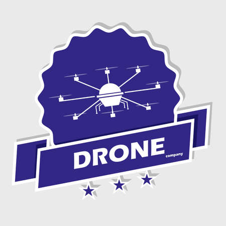 Logo drone in flight. Club drones. Image in vector formatのイラスト素材
