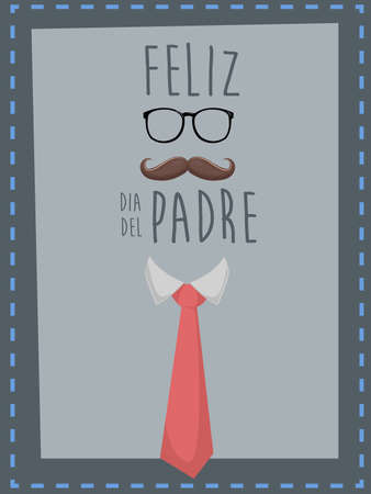 Happy father's day. Spanish text "Happy father's day"のイラスト素材