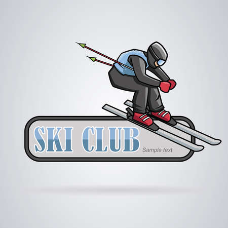 Ski club: extreme skierのイラスト素材