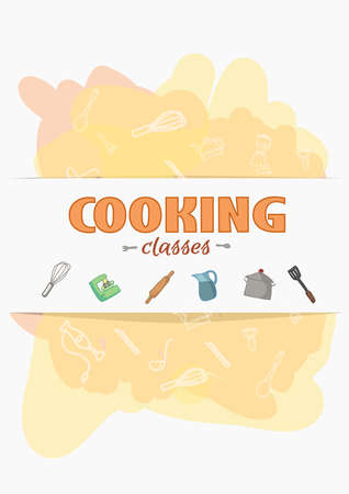 Cooking classes posterのイラスト素材