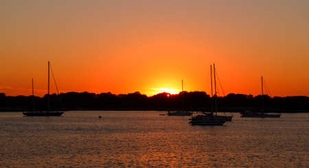 Beautiful sunset from the island of Menorcaの写真素材