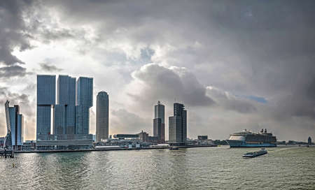 Rotterdam, The Netherlands, September 30, 2014: cruise ship Oasis of the Seas approaching...