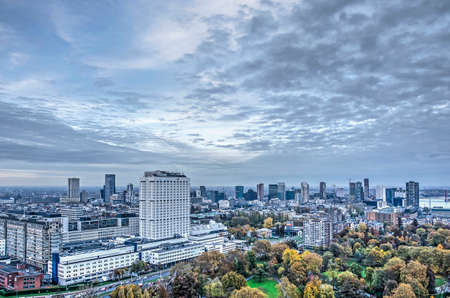 Rotterdam, The Netherlands, November 12, 2018: aerial view of the Erasmus MC hospital and university...