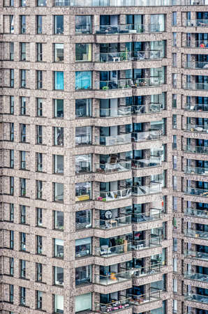Rotterdam, The Netherlands, June 15, 2019: aerial view of the Boston and Seattle residential towers on Wilhelminapierのeditorial素材