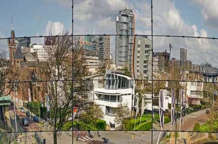 Rotterdam, The Netherlands, March 14, 2020: the city's skylien including Chabot museum, Park hotel,...