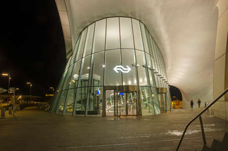 Arnhem, The Netherlands, December 27, 2019: secondary entrance to the new central railway station,...