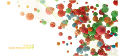 Colored 3d shine sphere abstraction with place for textの写真素材